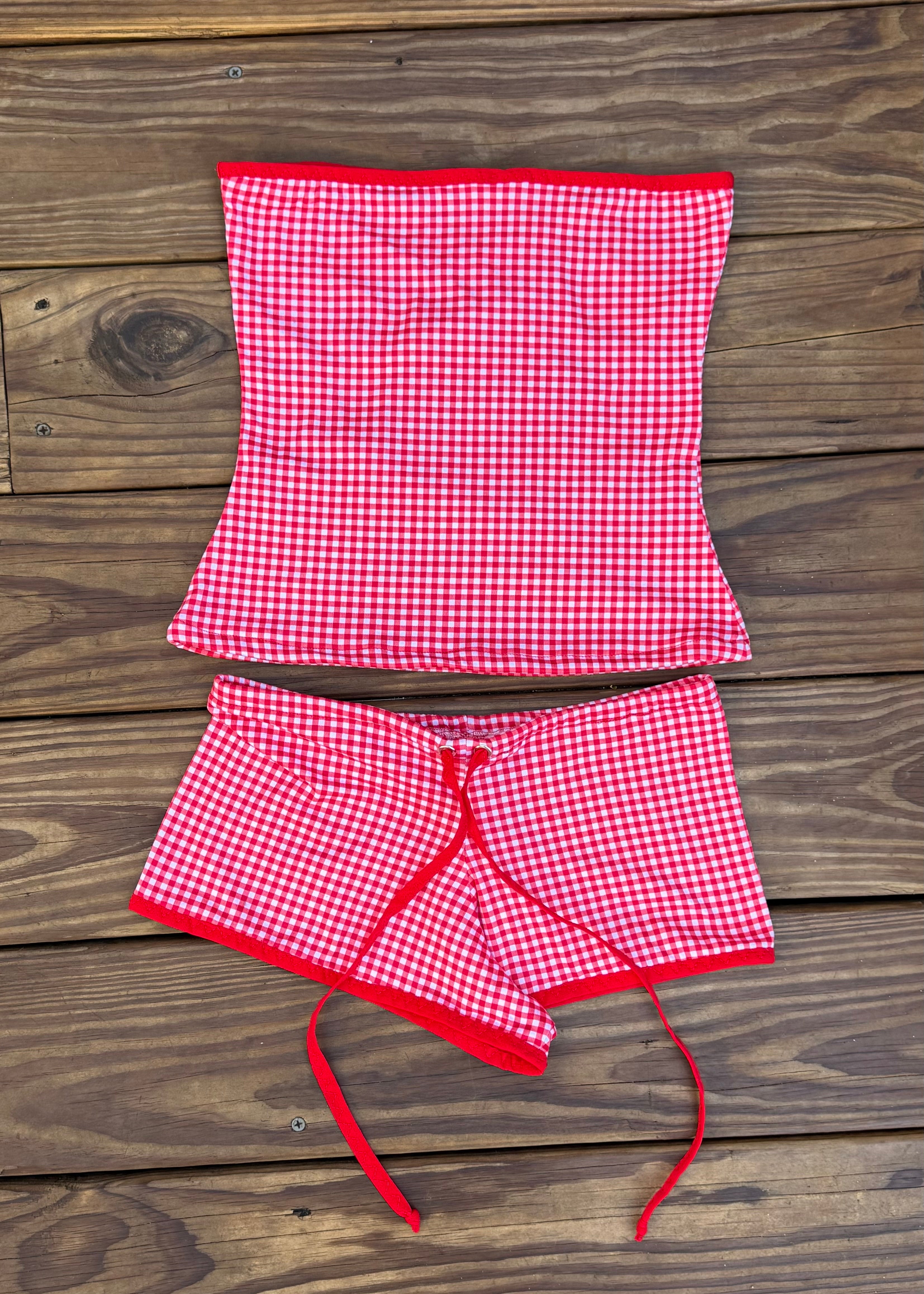 Gingham Shorts Set - 1 of 1 (SIZE M)