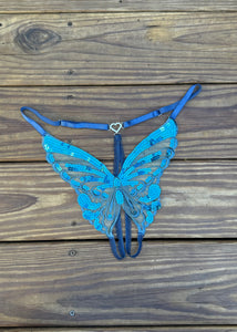Crotchless Butterfly Panty in Navy