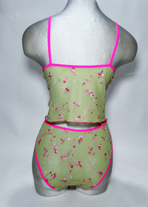 Green Floral Mesh Set: 1 of 1 (M)