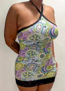 Lacey Dress in Green Multi