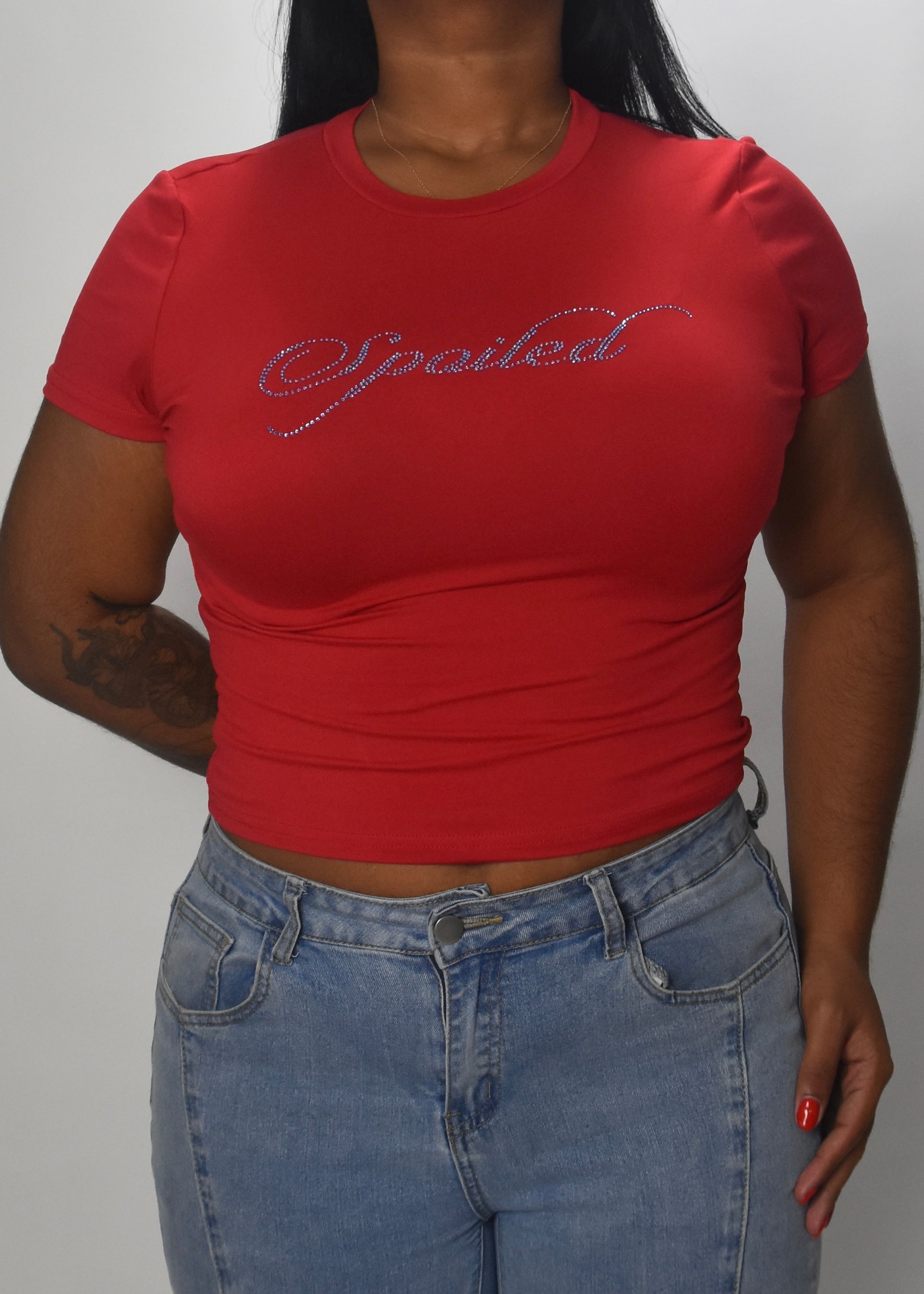 Spoiled Baby Tee in Red