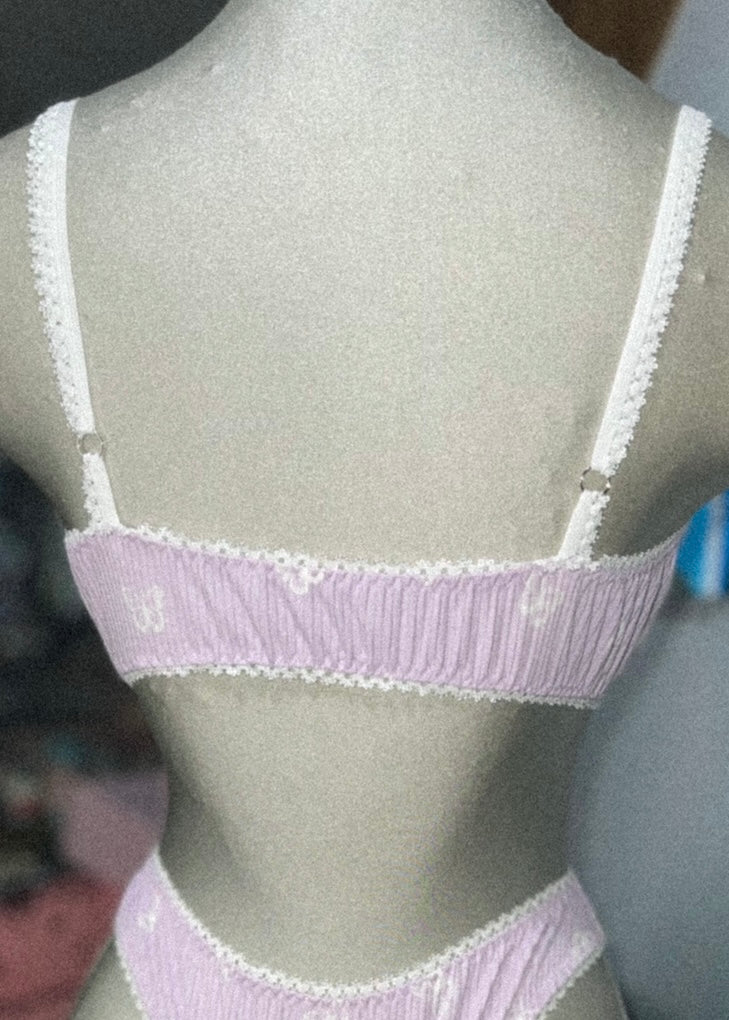 Ribbed Triangle Bralette in Pieris (Size L)