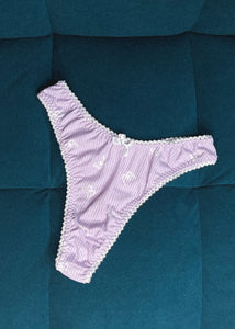 Ribbed Thong Panty in Pieris (Size L)